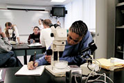 Student in BMS lab