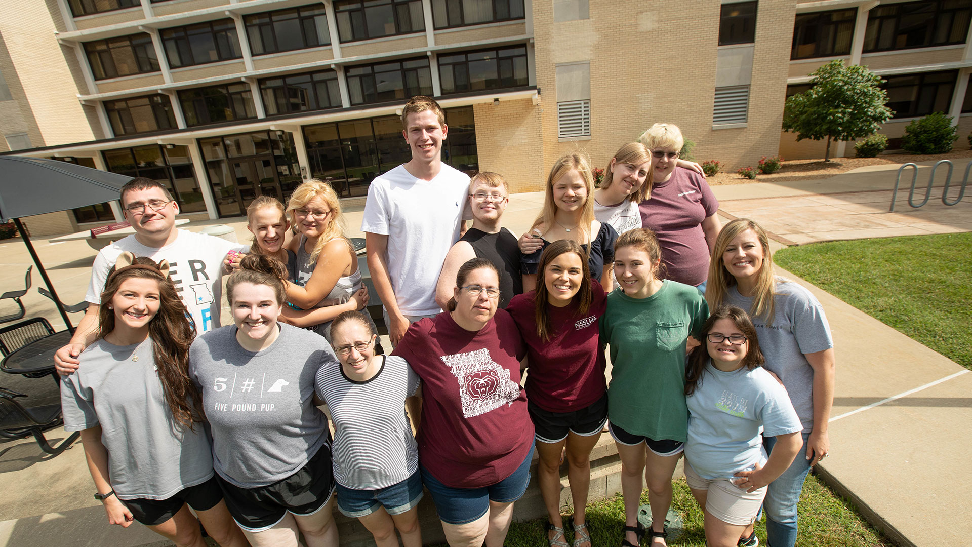 Bear POWER students standing in front of the MSU Bookstore.