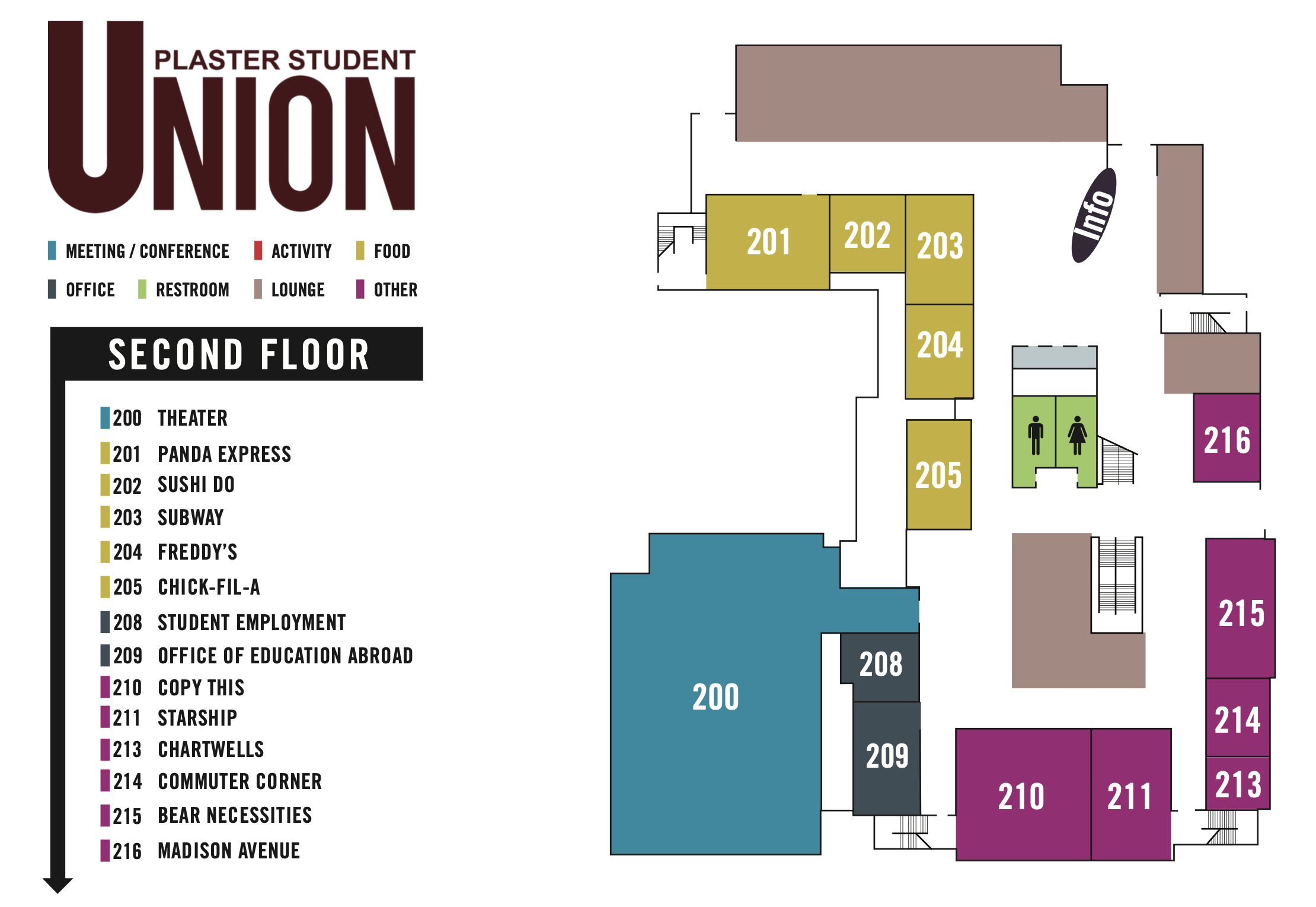 Plaster Student Union - Level 2 floor plan