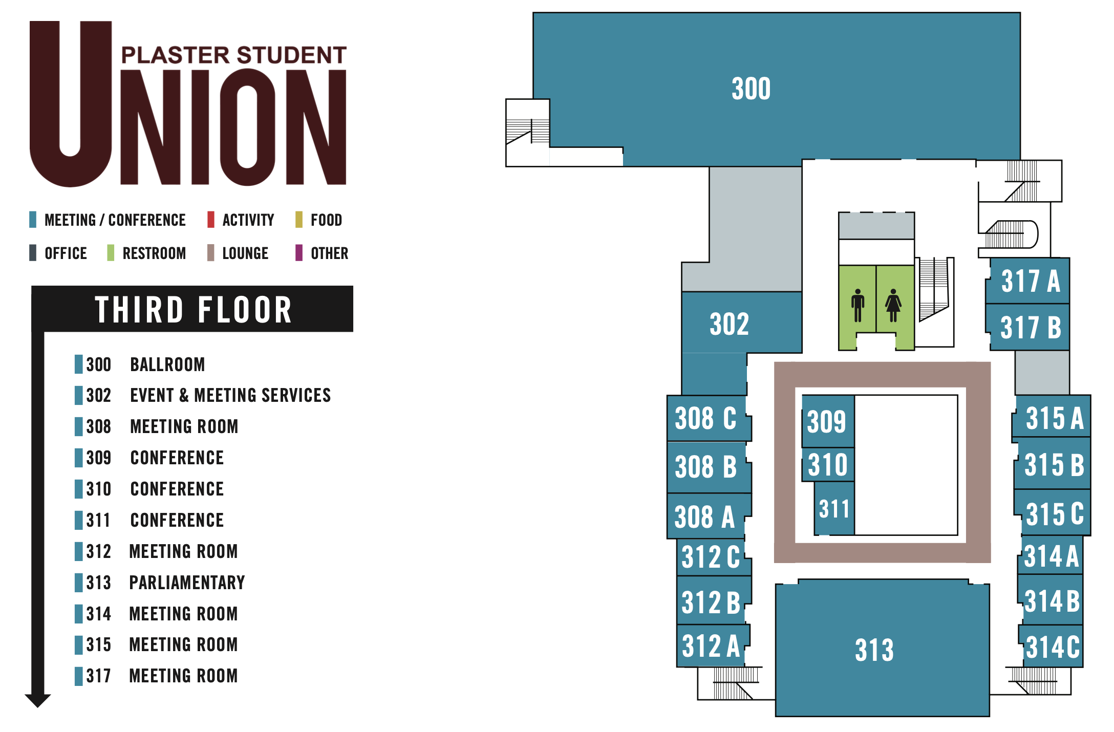 Plaster Student Union - Level 3 floor plan