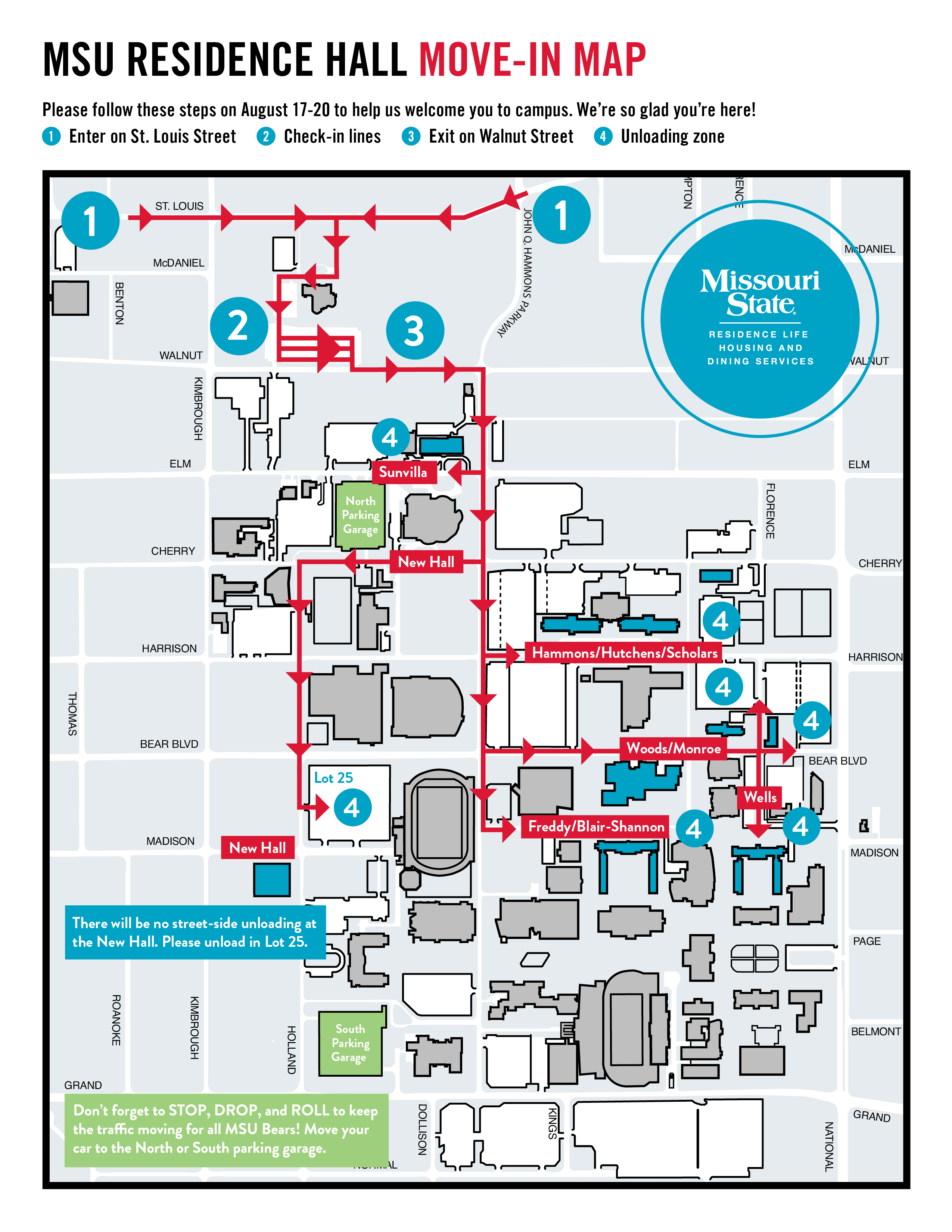 Move-In Map - Welcome Weekend - Missouri State