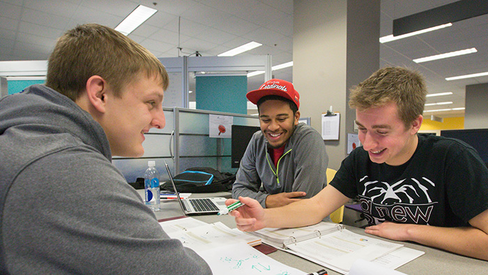 Missouri State University students study together.